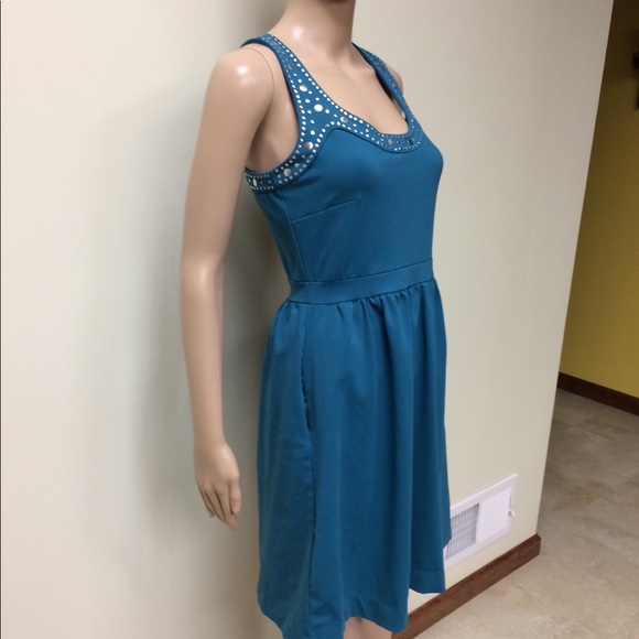 Cynthia Rowley Teal Dress with Pockets LAST CHANCE - Picture 2 of 5